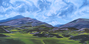 Image of Cathy Sirianni's oil painting, View from the Train, Glasgow to Inverness